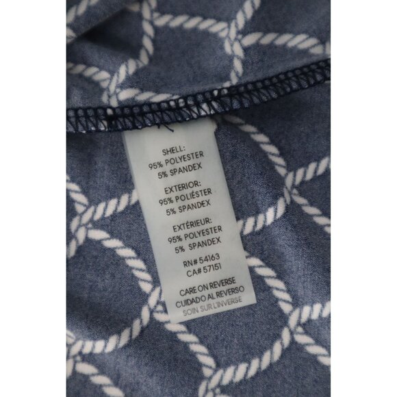Tommy Hilfiger Women's Navy Sleeveless Top with Rope Pattern &‎ Lace-Up Neckline - Picture 8 of 9